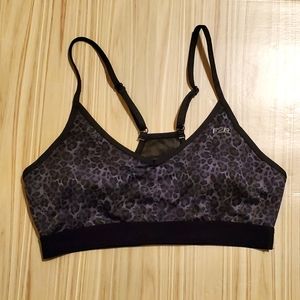 Black leopard print sports bra